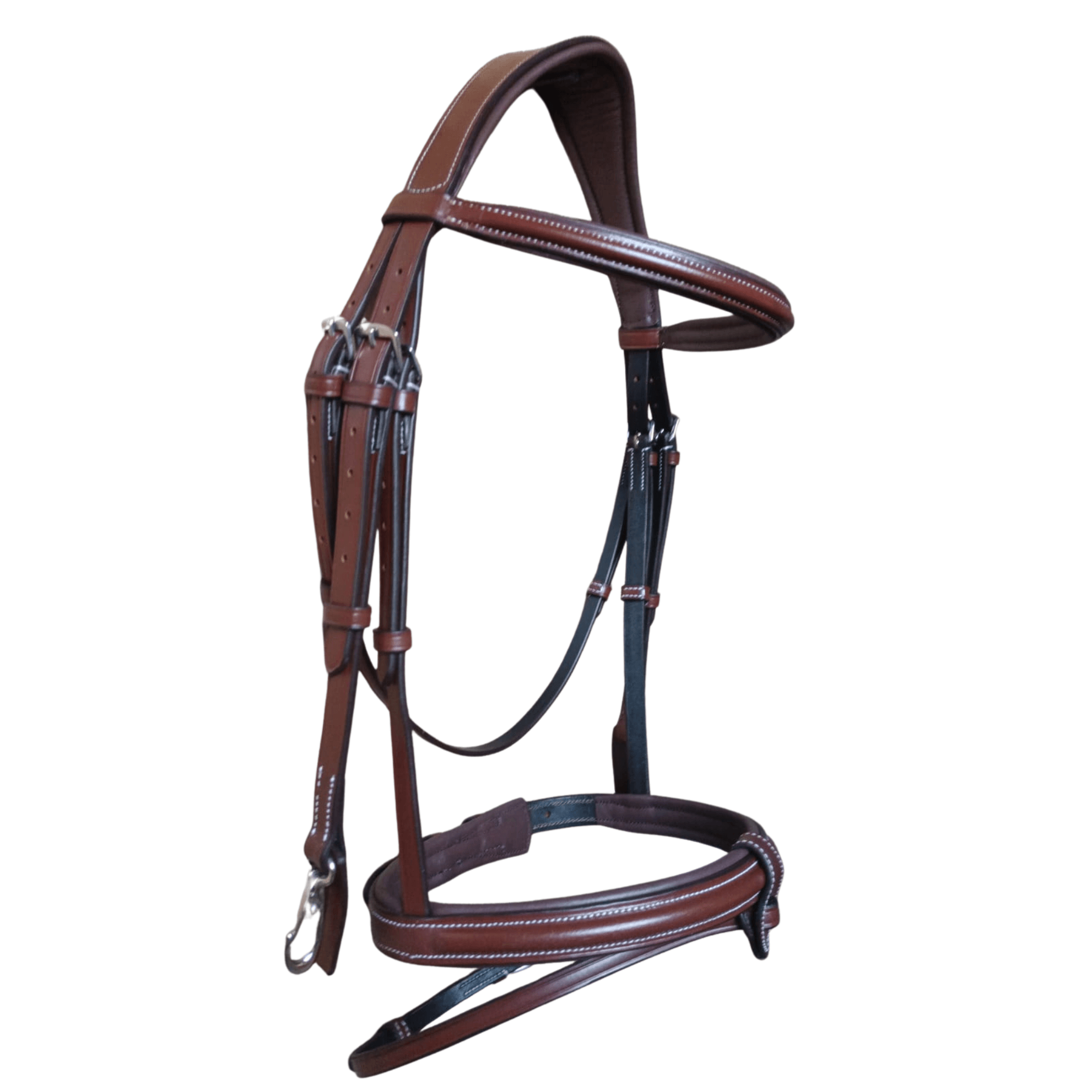 Premium Brown Leather Horse Bridle – Padded Comfort - BH-35 Oak Brown - Youshaelia